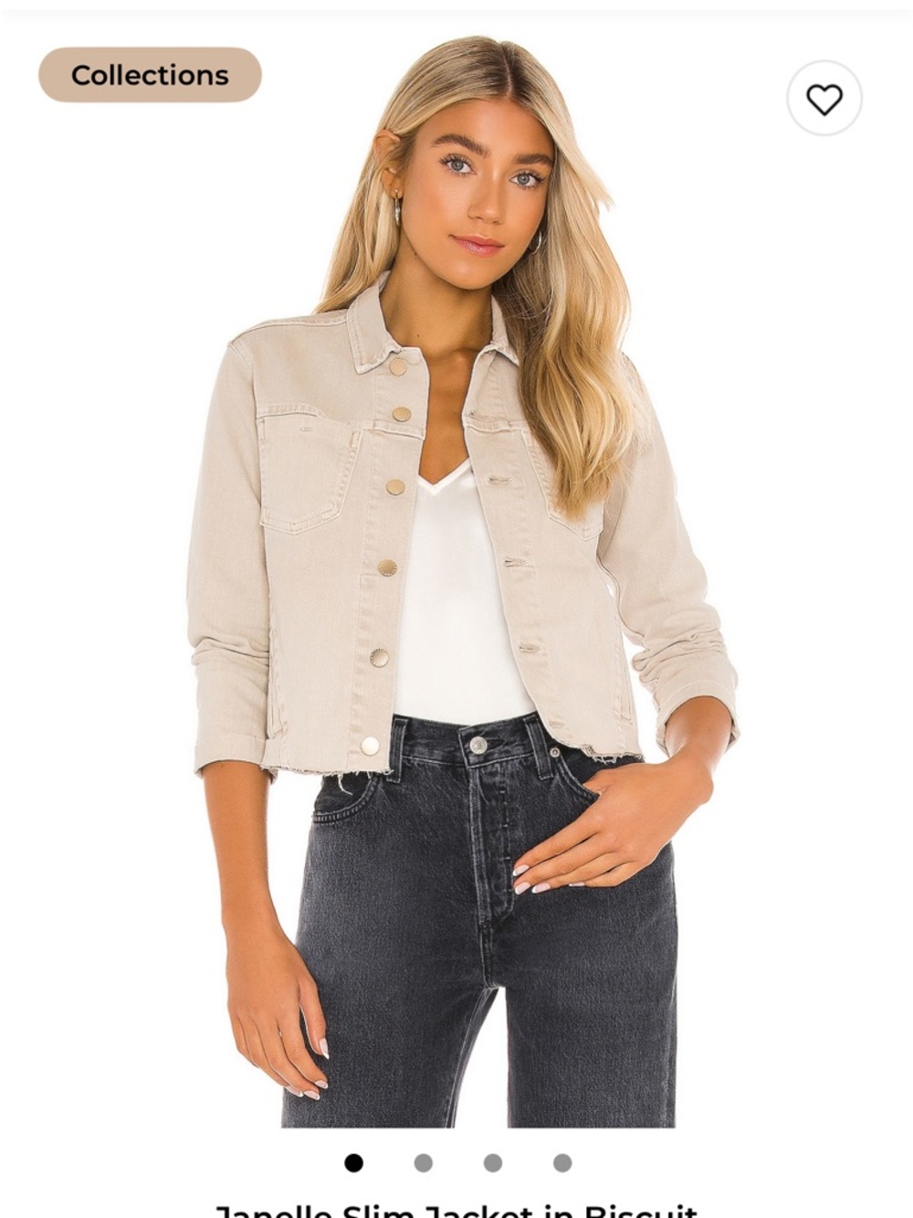 L'AGENCE Slim Jean Jacket in Biscuit
